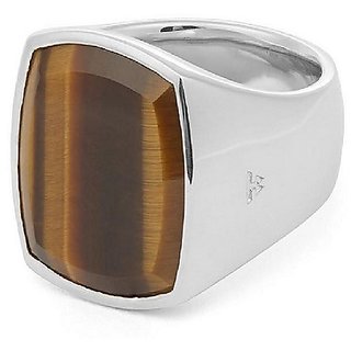                       5.75 carat natural semi- precious stone tiger's eye silver ring  Original stone ring for unisex BY CEYLONMINE                                              