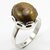 6.00 carat natural semi- precious stone tiger's eye white gold/silver ring Original stone ring for unisex BY CEYLONMINE