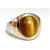 CEYLONMINE- Lab Certified 100% Natural Tiger's Eye Adjustable Silver Ring 5.5 Ratti Original Precious Gemstone Unheated and Untreated Rashi Ratna Free Size Ring Men and Women