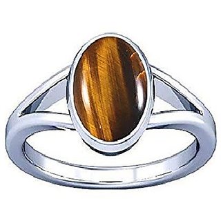                       CEYLONMINE-  Precious 5.00 Carat Original Certified Tiger Stone Tiger's Eye Adjustable Pure 9.25 silver  Ring Lab Certified & effective stone ring for unisex                                              