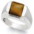 CEYLONMINE- tiger's eye 5.5 ratti stone gemstone pure silver adjustable ring (anguthi) Good quality stone ring for unisex