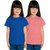Haoser Blue and Orange Round Neck Regular Fit Half Sleeve Combo Tshirt for Girl