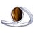 5.75 carat natural semi- precious stone tiger's eye white gold/silver ring Original stone ring for unisex BY CEYLONMINE