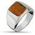 CEYLONMINE- tiger's eye 5.5 ratti stone gemstone pure silver adjustable ring (anguthi) Good quality stone ring for unisex