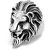 Men Fashion Accessories Steel Roaring Lion Head Unique Design Ring for Men and Boys ( 1 Pcs Silver)