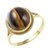 CEYLONMINE- Natural Tiger's Eye Adjustable gold plated  Ring 8.25 ratti  Certified Stone for Men and Women