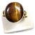 CEYLONMINE- Lab Certified 100 Natural Tiger's Eye Adjustable gold plated  Ring 7.25 Ratti Original Precious Gemstone Unheated and Untreated Rashi Ratna Free Size Ring Men and Women