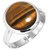 CEYLONMINE- lab certified Semi- precious stone tiger's eye 9.25 ratti stone ring in silver effective stone tiger's eye ring for unisex