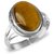 8.75 carat natural semi- precious stone tiger's eye white gold/silver ring Original stone ring for unisex BY CEYLONMINE