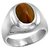 CEYLONMINE- Lab Certified 100% Natural Tiger's Eye Adjustable Silver Ring 7.25 Ratti Original Precious Gemstone Unheated and Untreated Rashi Ratna Free Size Ring Men and Women