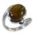 CEYLONMINE- Natural Tiger's eye stone sterling silver ring 8.50 ratti tiger's stone ring for unisex