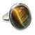 CEYLONMINE- Lab Certified 100% Natural Tiger's Eye Adjustable Silver Ring 9.25 Ratti Original Precious Gemstone Unheated and Untreated Rashi Ratna Free Size Ring Men and Women