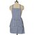 CASA-NEST Checkered Cotton Apron with Front Pocket - Blue