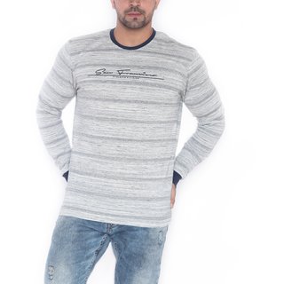 Mens Round Neck Regular Fit Denim Colour T Shirt