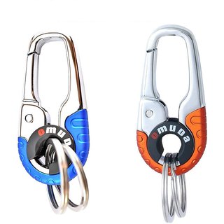 Omuda Premium Hook Locking Metal Key Chain - Detachable Carabiner Key Ring For Men & Women, Gift Ready