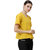 Dechen Women's Half Sleeve V-Neck Yellow Side Wrap Shirt