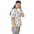Dechen Women's Half Sleeve Lapel Collar Floral Print Brown Casual Shirt