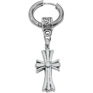                       Men Style Christmus Gift Jesus Cross Magnetic No-Piercing Silver  Stainless Steel Hoop Earring                                              