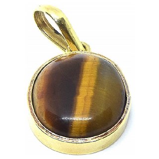 4.25 Ratti Stone Tiger's Eye Gold Plated Adjustable Pendant Original Natural Stone Tiger's Eye Stylish Pendant For Astrological Purpose By Ceylonmine 4.25 Ratti Stone Tiger's Eye Gold Plated Adjustable Pendant Original Natural Stone Tiger's Eye Stylish Pendant For Astrological Purpose By Ceylonmine
