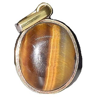 Ceylonmine- 6.25 Ratti (6.00 Ct.) Stone Tiger's Eye Gold Plated Pendant Astrological & Effective Stone Pendant For Unisex Ceylonmine- 6.25 Ratti (6.00 Ct.) Stone Tiger's Eye Gold Plated Pendant Astrological & Effective Stone Pendant For Unisex