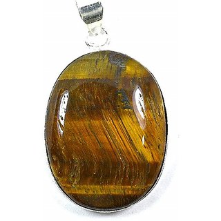 4.25 Ratti Stone Tiger's Eye Silver Adjustable Pendant Original Natural Stone Tiger's Eye Stylish Pendant For Astrological Purpose By Ceylonmine 4.25 Ratti Stone Tiger's Eye Silver Adjustable Pendant Original Natural Stone Tiger's Eye Stylish Pendant For Astrological Purpose By Ceylonmine