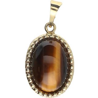 5.75 Carat Natural Semi- Precious Stone Tiger's Eye White Gold/Silver Pendant Original Stone Pendant For Unisex By Ceylonmine 5.75 Carat Natural Semi- Precious Stone Tiger's Eye White Gold/Silver Pendant Original Stone Pendant For Unisex By Ceylonmine
