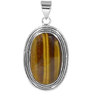 4.25 Ratti Stone Tiger's Eye Silver Adjustable Pendant Original Natural Stone Tiger's Eye Stylish Pendant For Astrological Purpose By Ceylonmine 4.25 Ratti Stone Tiger's Eye Silver Adjustable Pendant Original Natural Stone Tiger's Eye Stylish Pendant For Astrological Purpose By Ceylonmine