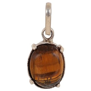 Ceylonmine- Precious 6.25 Ct. Original Certified Tiger Stone Tiger's Eye Adjustable Gold Plated Pendant Lab Certified & Effective Stone Pendant For Unisex
