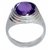 Jeeva certified natural amethyst 3.25 Ratti or 2.93 Cts ring in silver 925 metal for men and women