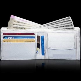 Lime Wear Men's White Leather Washed Black RFID Blocking Leather Wallet