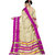 Aurima Womens Kashmiri Silk Cotton Designer Saree with Golden Applique Border and Designer Laria