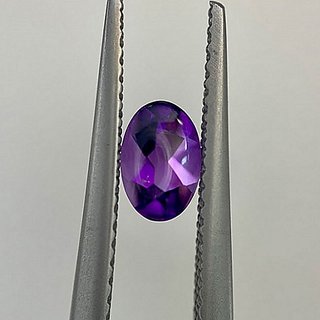                       CEYLONMINE natural Purple Amethyst stone 7.25 ratti original & lab certified gemstone Purple jamuniya  for unisex                                              