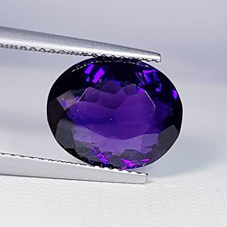                       CEYLONMINE 8.25 ratti Purple jamuniya  gemstone original & natural Purple Amethyst stone for unisex                                              