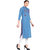 Rocca Women Embroidered Straight Fit Denim Kurti  (Light Blue)