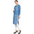 Rocca Women Printed Straight Fit Denim Kurti  (Blue)