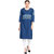 Rocca Women Printed Straight Fit Denim Kurta  (Blue)