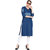 Rocca Women Printed Straight Fit Denim Kurta  (Blue)