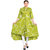 Rocca Women Printed Flared Rayon Kurta  (Green)
