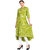 Rocca Women Printed Flared Rayon Kurta  (Green)