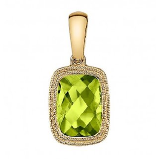                       Green Peridot locket original & unheated pendant 7.00 ratti green peridot pendant for unisex by Ceylonmine                                              