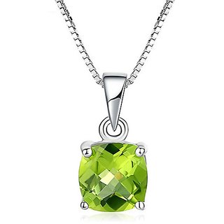                       Green Peridot locket original & unheated pendant 7.00 ratti green peridot pendant for unisex by Ceylonmine                                              