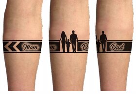 Voorkoms Mom Dad Hand Tribal Tattoo Two Design In Combo (Hand Band 02) Size 11x6 cm