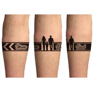 Voorkoms Mom Dad Hand Tribal Tattoo Two Design In Combo (Hand Band 02) Size 11x6 cm