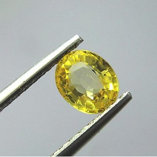                       Yellow Sapphire Stone Unheated Untreated Pushkaraj Gemstone 9.25 Ratti For                                              