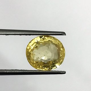                       natural Yellow Sapphire stone 9.00 ratti original & lab certified gemstone green pushkaraj for unisex by Ceylonmine                                              