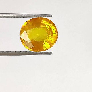                       Ceylonmine 7.5 ratti Yellow Sapphire stone original & precious stone green pushkaraj for astrological purpose                                              