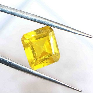                       Ceylonmine 7.5 ratti Yellow Sapphire stone original & precious stone green pushkaraj for astrological purpose                                              