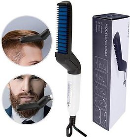 Hair Styler for Men Electric Beard Straightener Massage Hair Comb Beard Care Comb Multifunctional Curly Hair Straightening Comb Curler For DIY Flexible Modeling