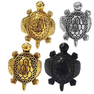                       Men Style  Decent Design Tortoise Turtle Charm Best Quality Metal Gold Silver Black Ring                                              