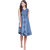 Rocca Denim Fit And Flare Sleeveless Midi Dress (Blue)